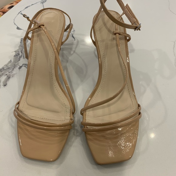 Shoes - Lulus, Light Nude Patent Ankle Strap Heels